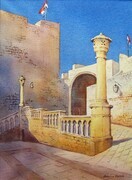 Dubrovnik, Pile Gate - watercolour