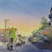 Main Street, Port Stanley - Watercolour - 13x13