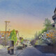 Main Street, Port Stanley - Watercolour - 13x13